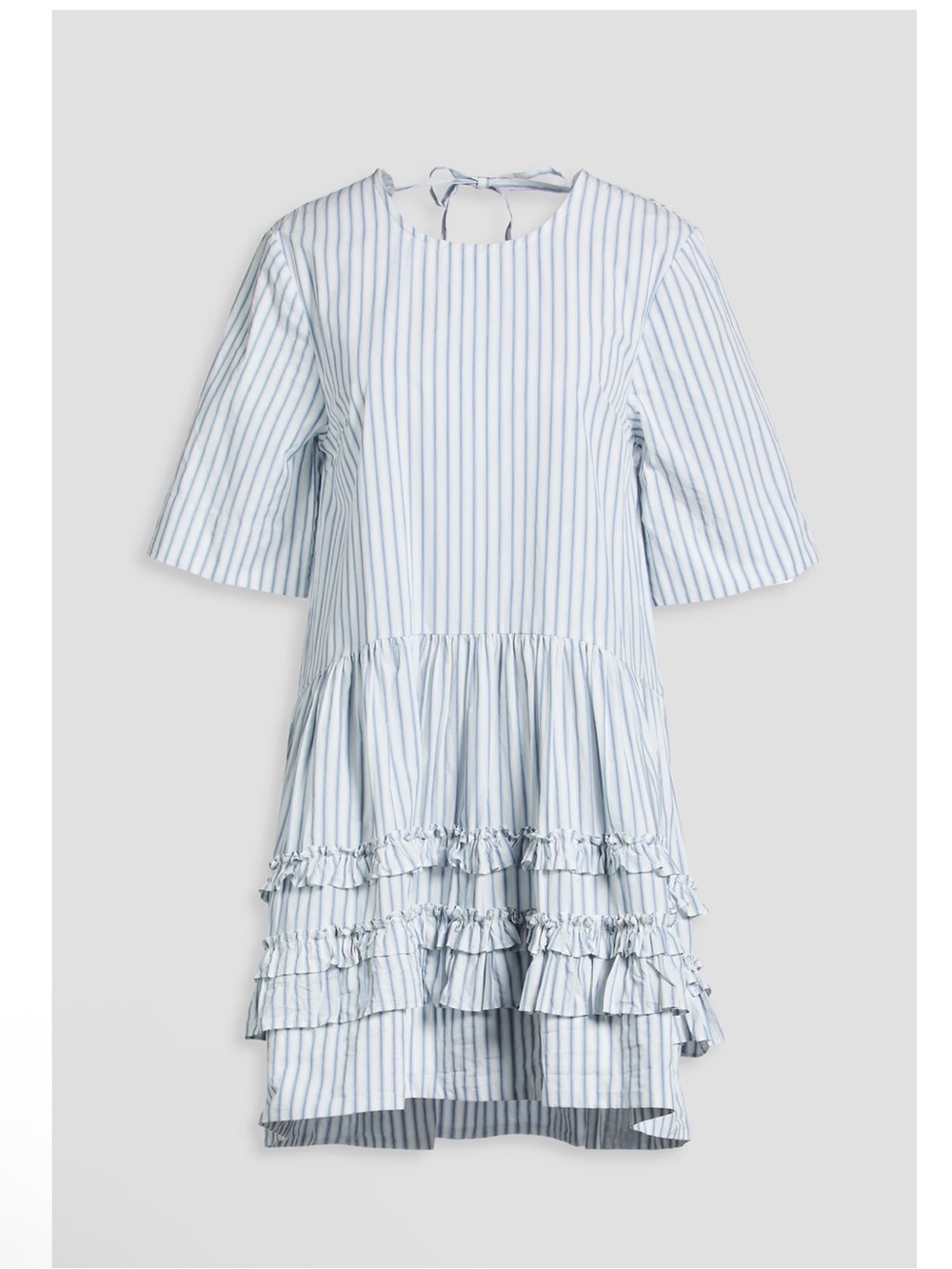 Ganni Striped Ruffle Mini Poplin Dress Sz 38 (M)